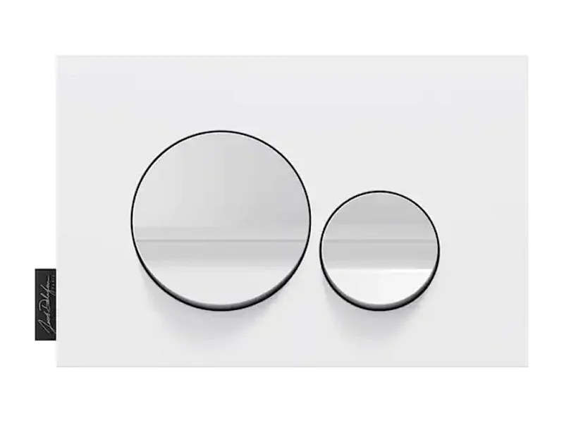 Plaque de commande JACOB DELAFON, double touches rondes Blanc brillant