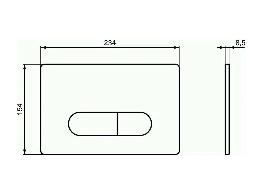 Placa de mando Ideal Standard Oleas cuadrada, doble caudal, mecánica Blanco