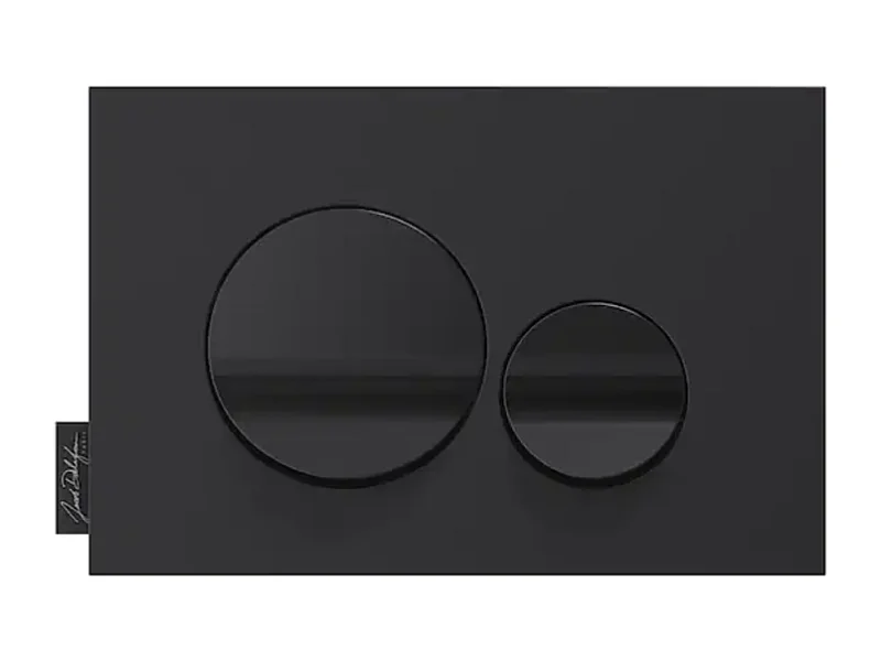 Plaque de commande JACOB DELAFON, double touches rondes Noir brillant
