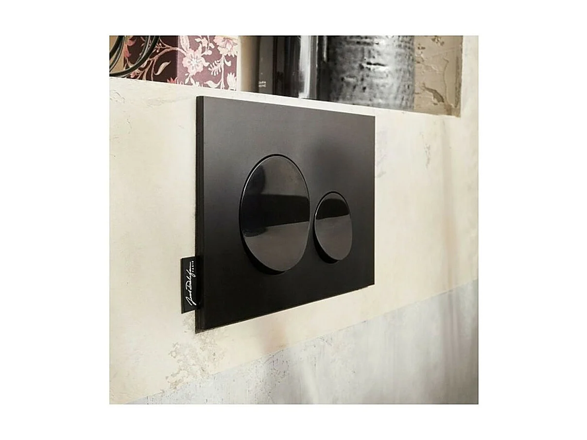 Plaque de commande JACOB DELAFON, double touches rondes Noir brillant