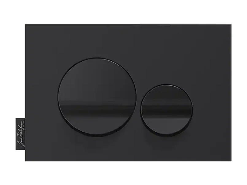Plaque de commande JACOB DELAFON, double touches rondes Noir brillant