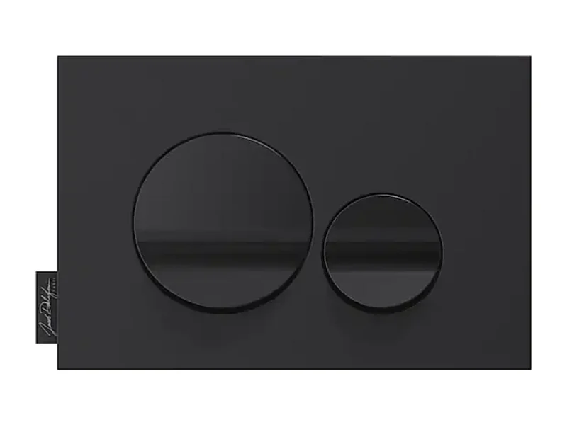 Plaque de commande JACOB DELAFON, double touches rondes Noir brillant