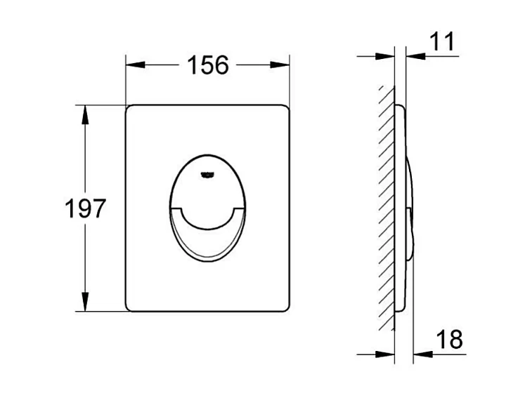 Plaque de commande GROHE Skate Air pour Rapid SL chromée