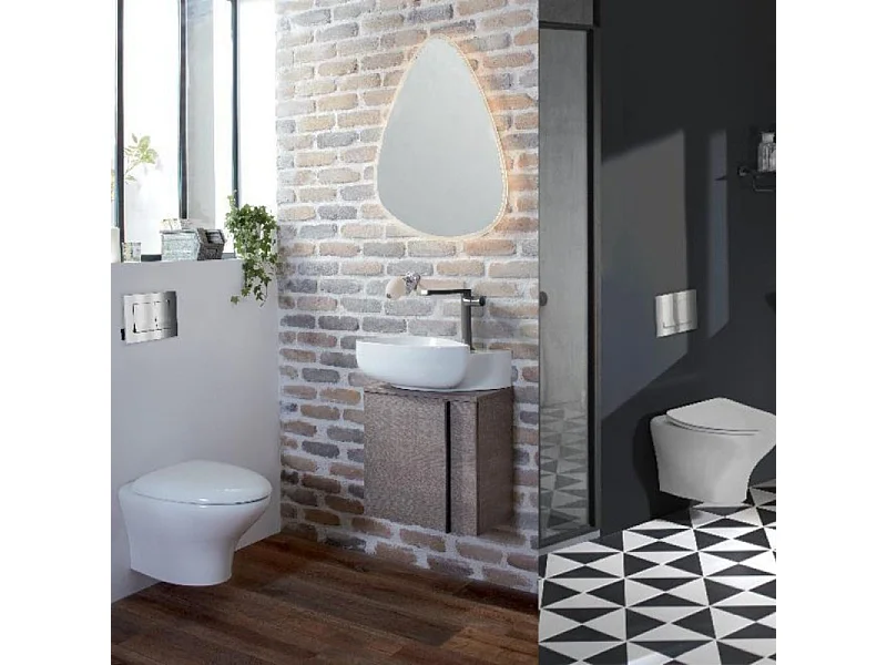 Plaque de commande JACOB DELAFON, double touches rectangulaires, Chrome