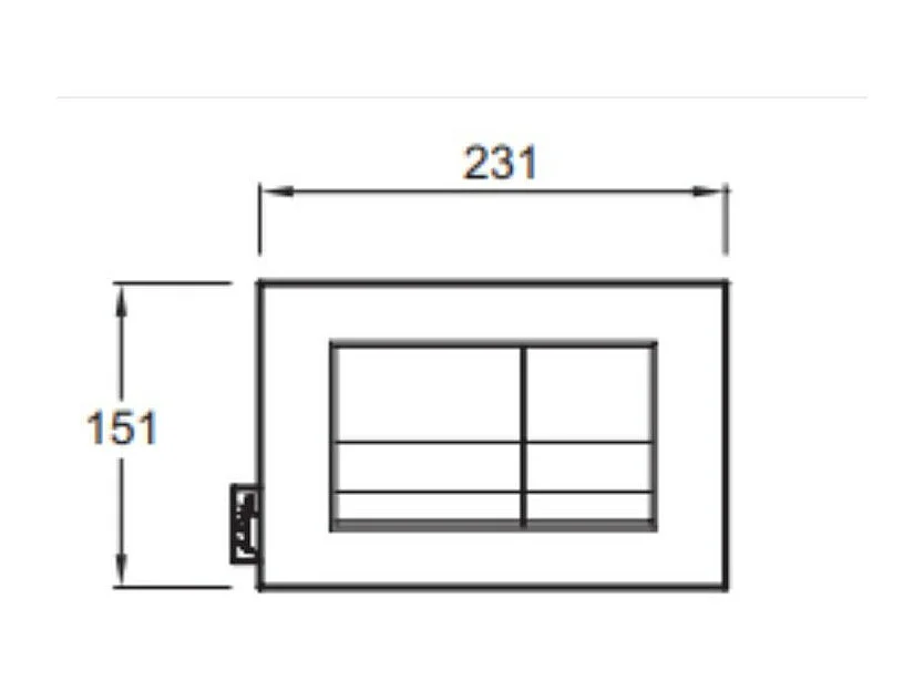 Plaque de commande JACOB DELAFON, double touches rectangulaires, Chrome