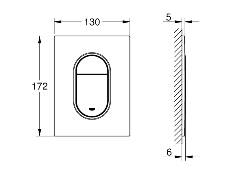 Plaque de commande WC GROHE Arena Cosmopolitan S Chromé