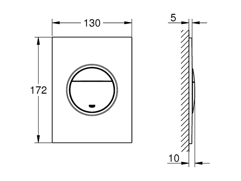 Plaque de commande WC GROHE Nova Cosmopolitan S Chromé mat