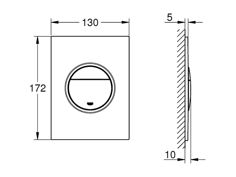 Plaque de commande WC GROHE Nova Cosmopolitan S Chromé mat