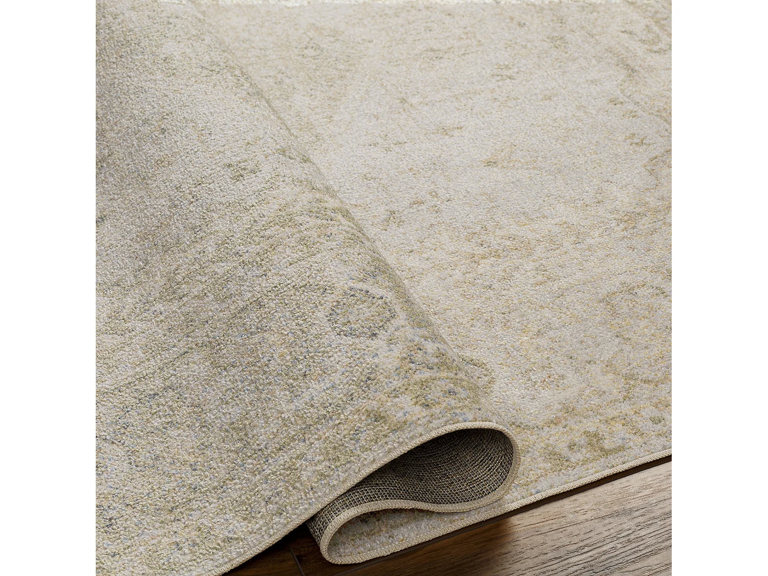 Tapis de Couloir Vintage Lavable en Machine - Vert/Brun - 80x220cm - BOKA