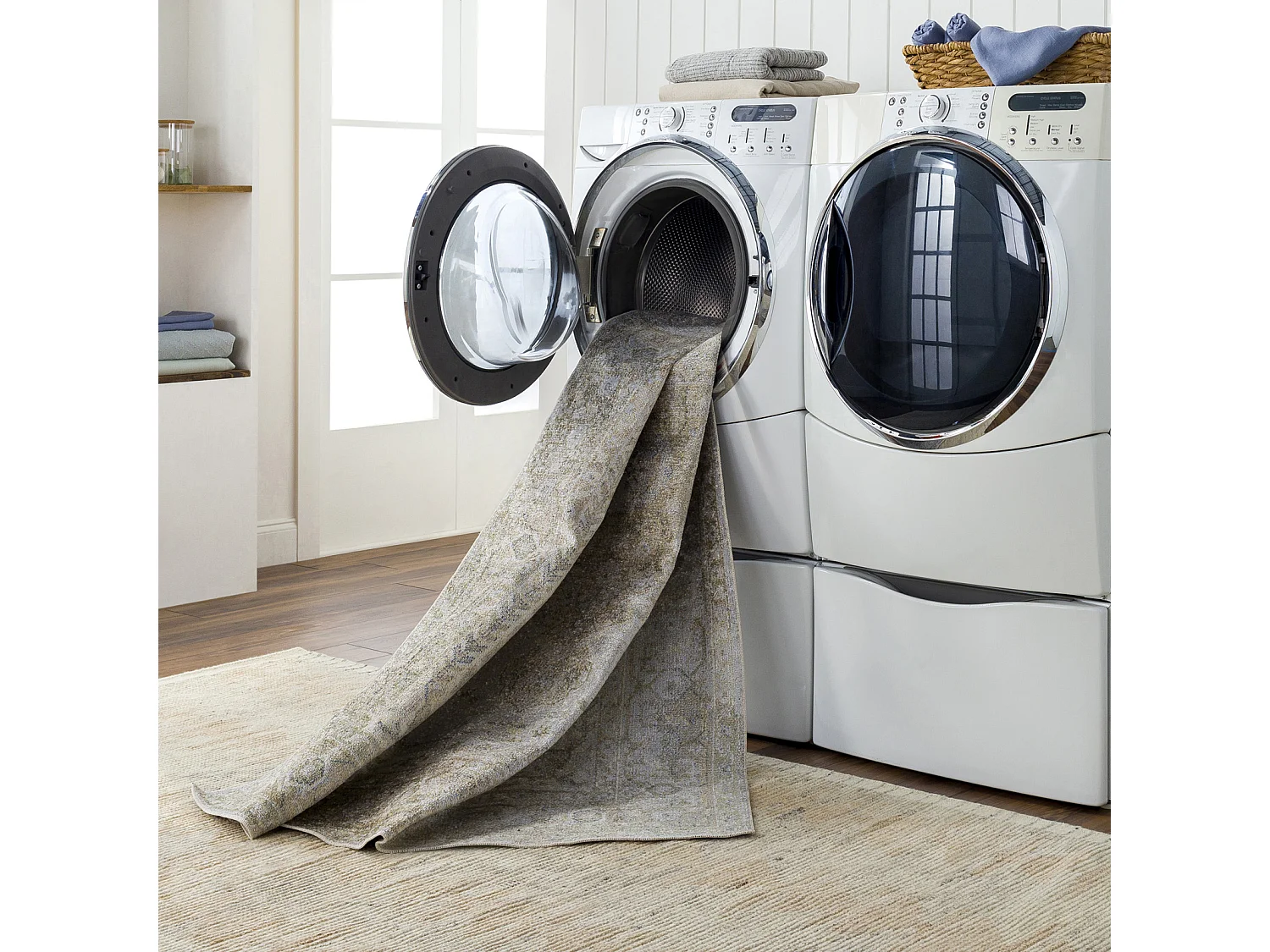 Tapis de Couloir Vintage Lavable en Machine - Vert/Brun - 80x220cm - BOKA