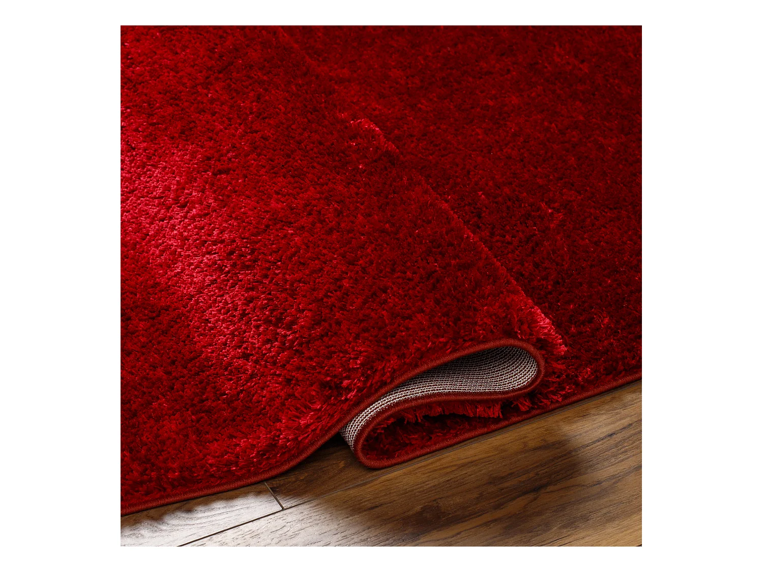 Tapis Shaggy Uni - Rouge - 200x275cm - CLAIRE