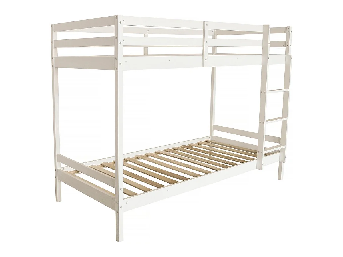 Lit Superposé bois enfant "Lionel" 90 x 190 cm - Blanc