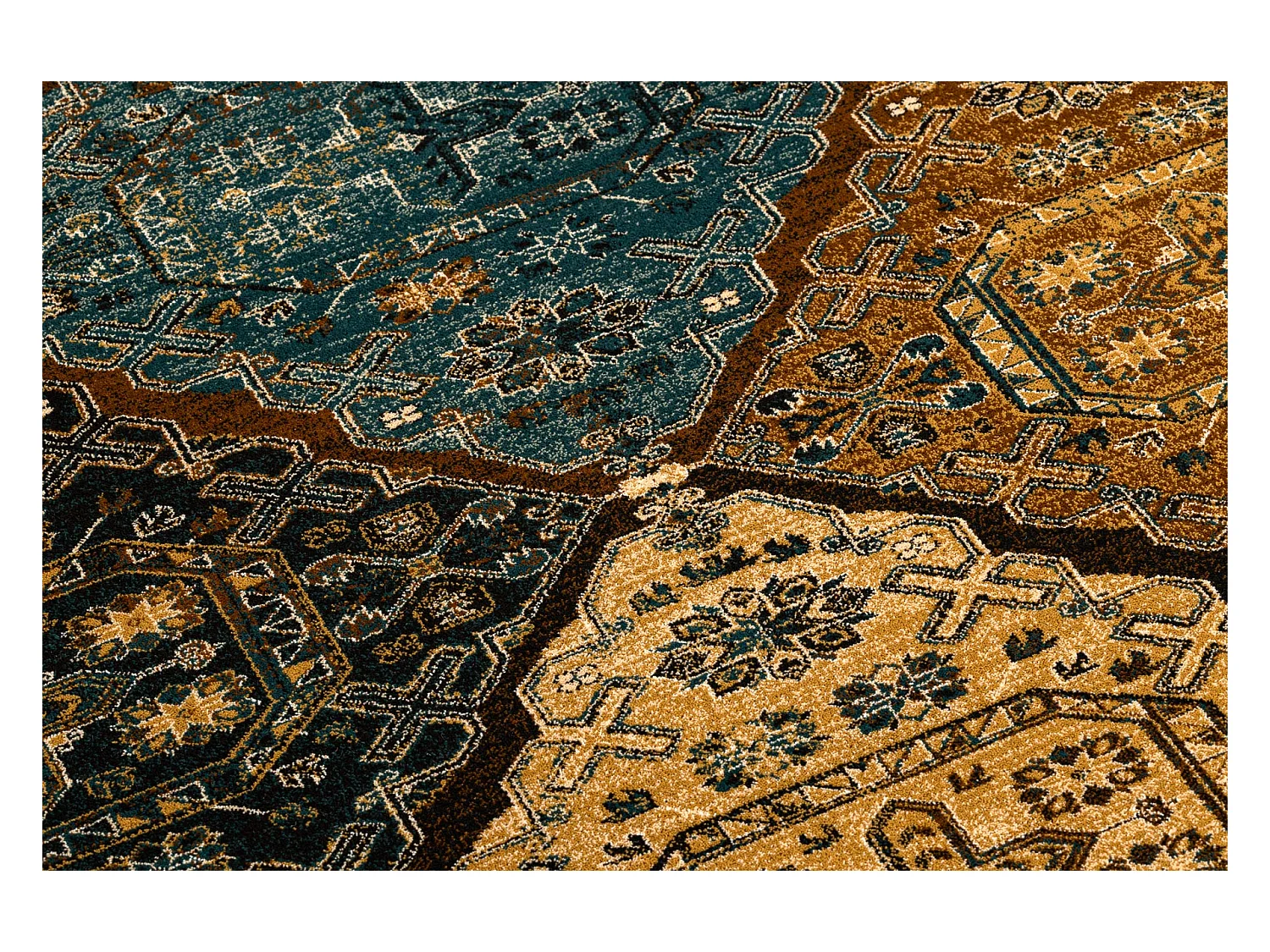 Tapis en laine POLONIA Astoria oriental, ethnique Cognac beige 235x350 cm