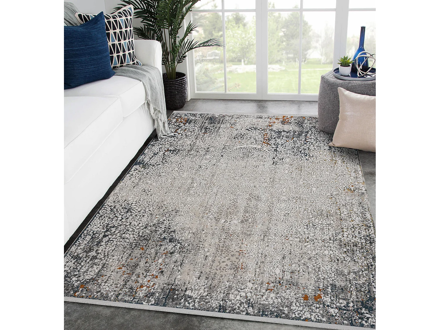 Tapis TULS structural, franges 51327 vintage, ornement ivoire / crème 180x270 cm