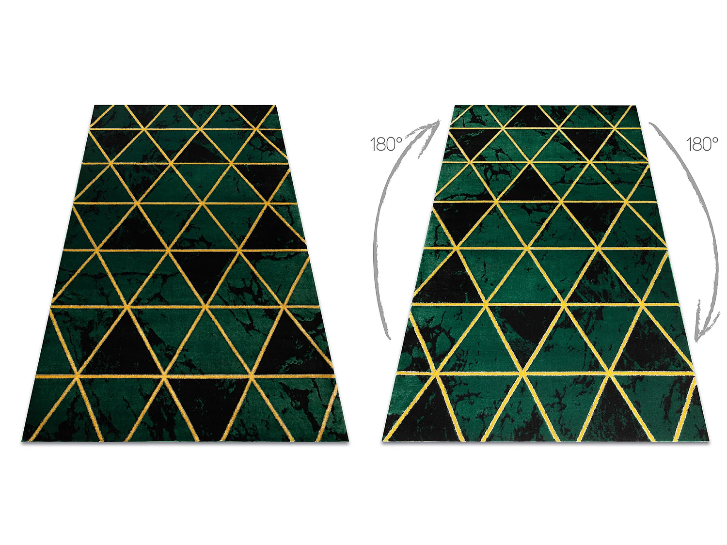 Tapijt EMERALD exclusief 1020 glamour, stijlvol marmer, driehoeken fle 180x270 cm