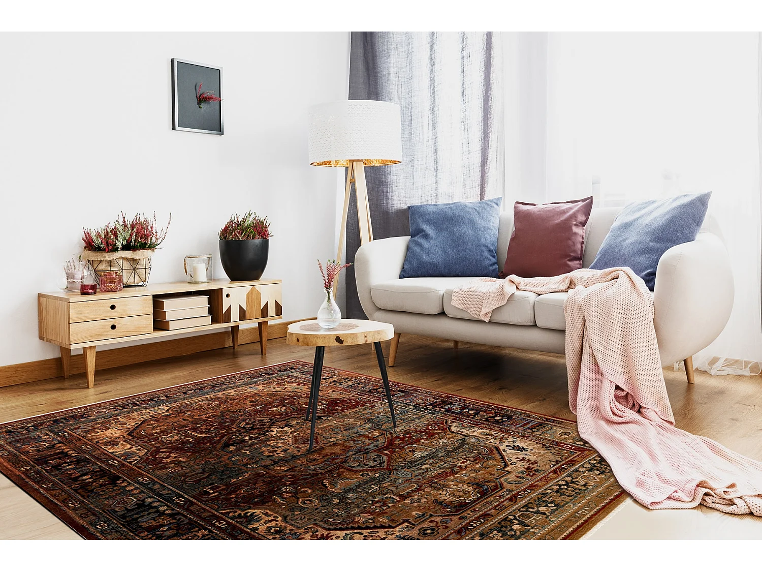 Tapijt KESHAN Ornament oosters 7518/53528 beige / blauw 80x145 cm