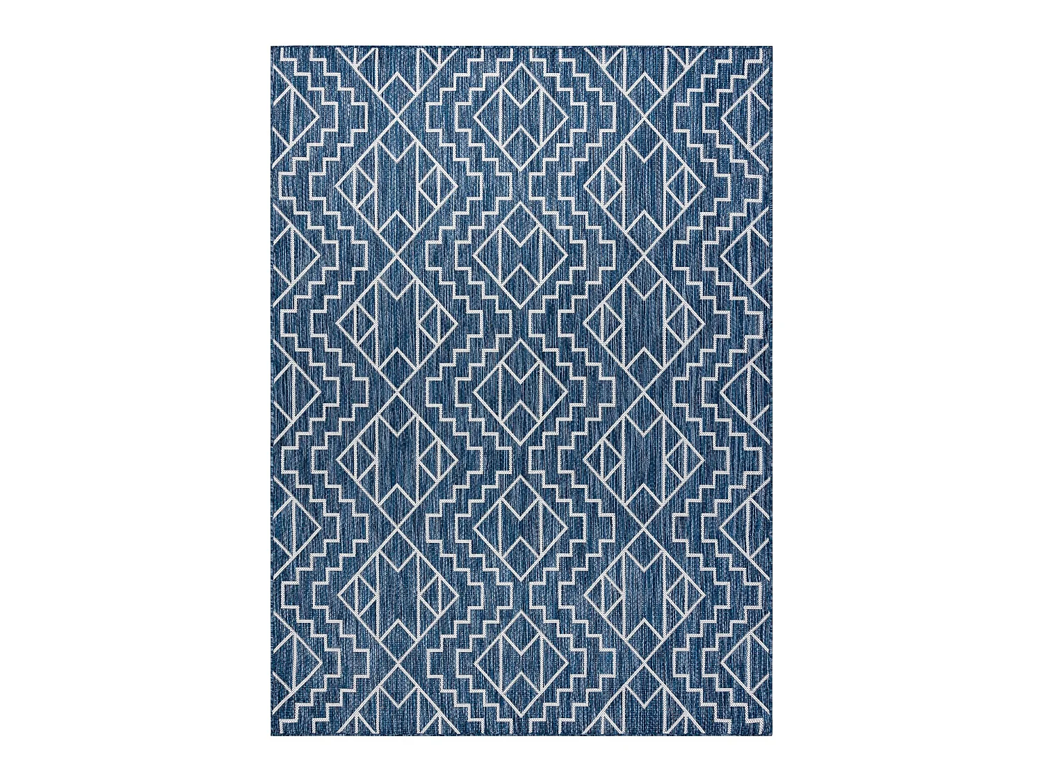 Tapis SIZAL SION Géométrique, Diamants 21778 tissé à plat bleu fon 160x220 cm