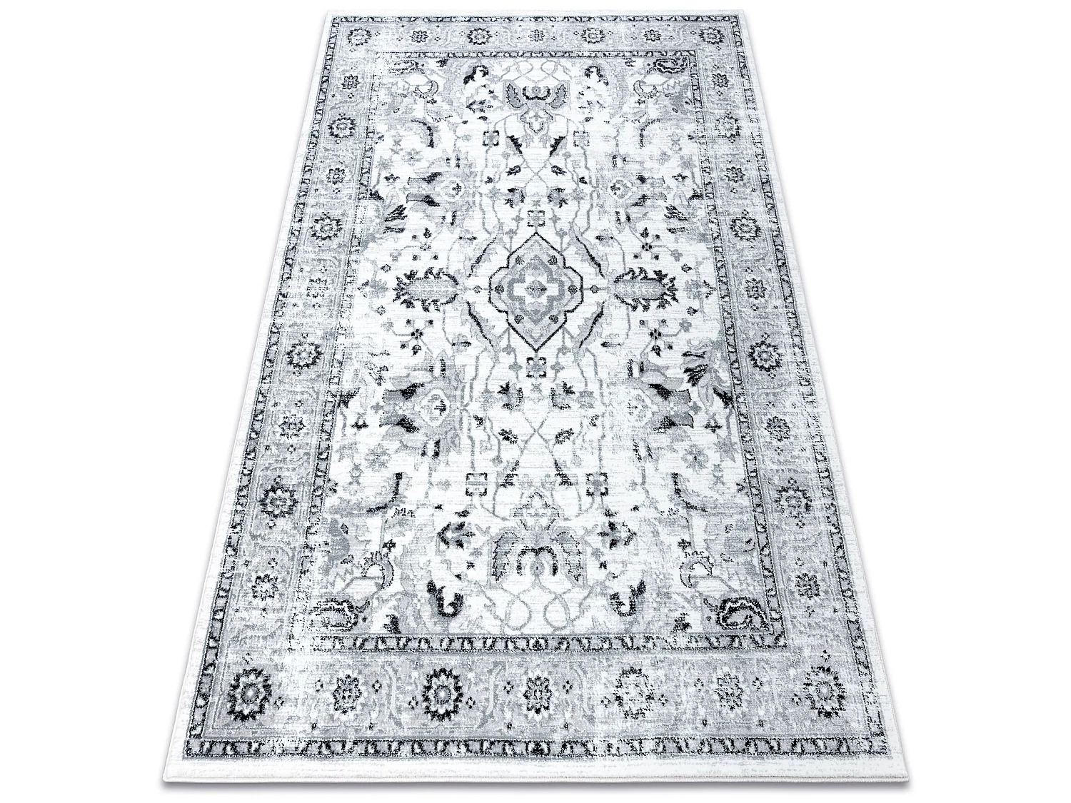 Tapis ARGENT - W7040 Cadre, vintage gris et noir 160x220 cm