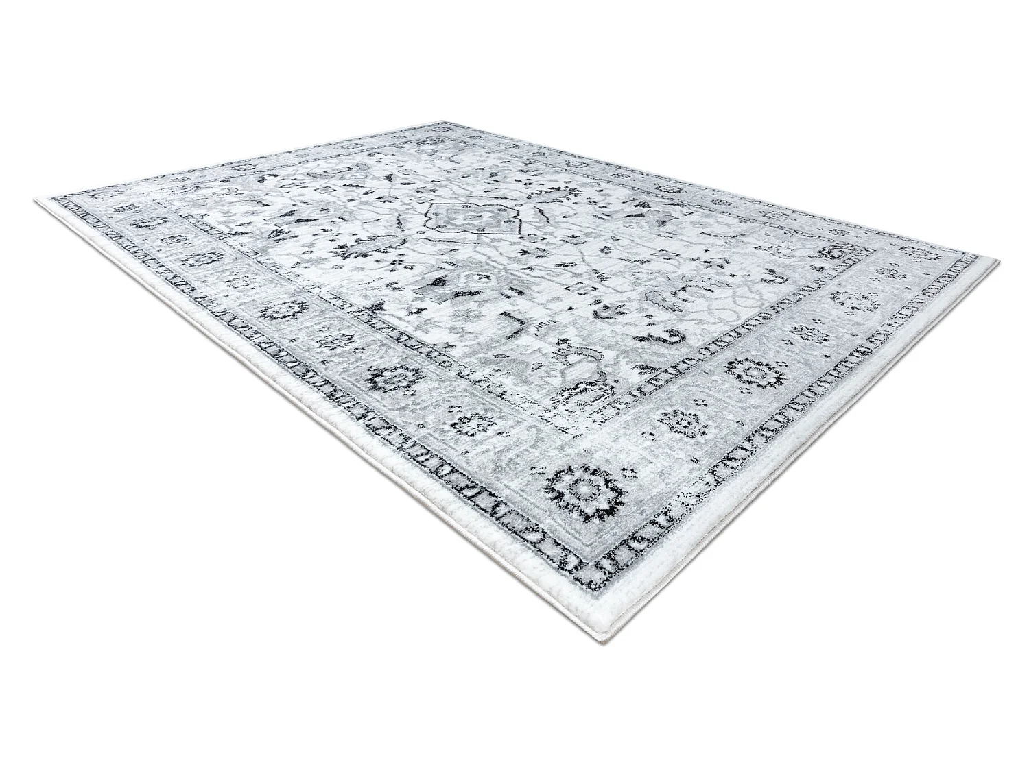 Tapis ARGENT - W7040 Cadre, vintage gris et noir 160x220 cm