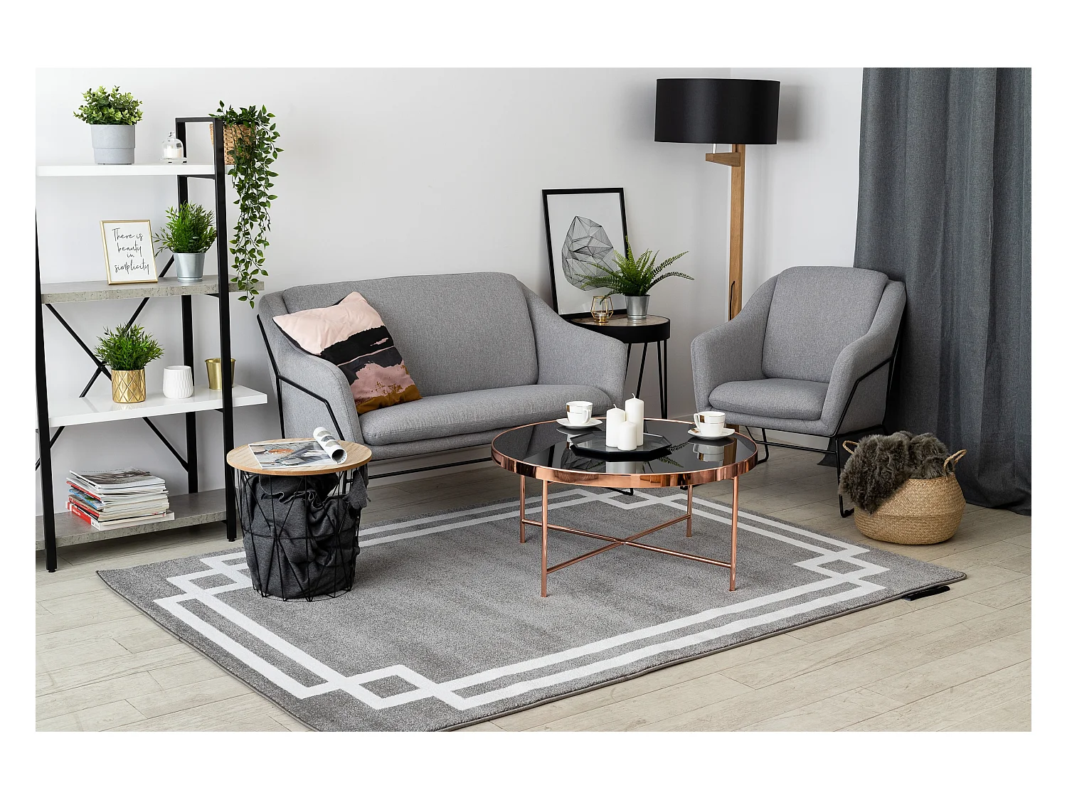 Tapijt HAMPTON Lux grijskleuring 160x220 cm