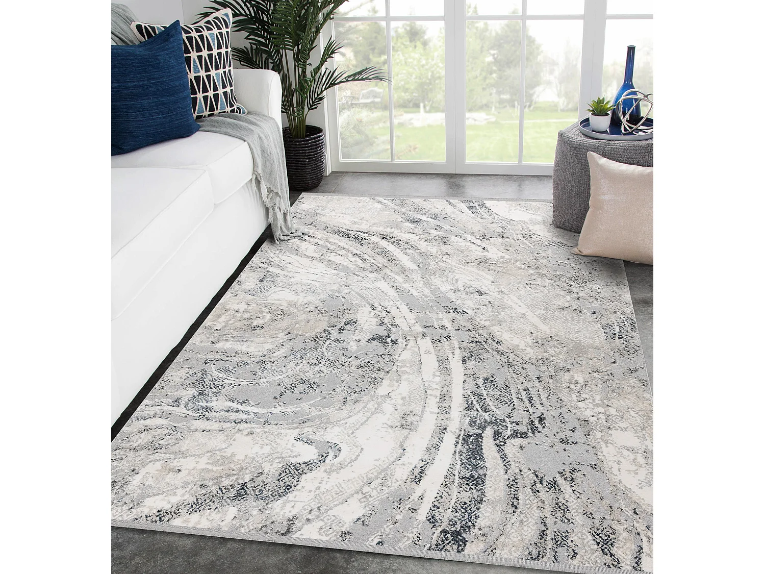 Tapijt modern TULS 51328 Vintage, Abstractie ivoor / grijskleuring  280x370 cm