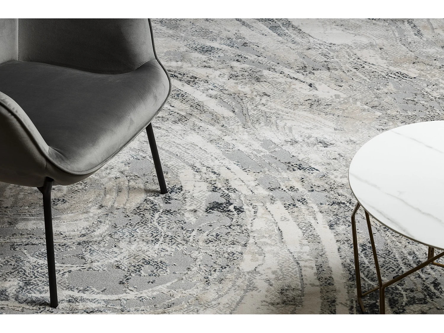 Tappeto TULS strutturale, frange 51328 vintage, astrazione avorio / gr 280x370 cm