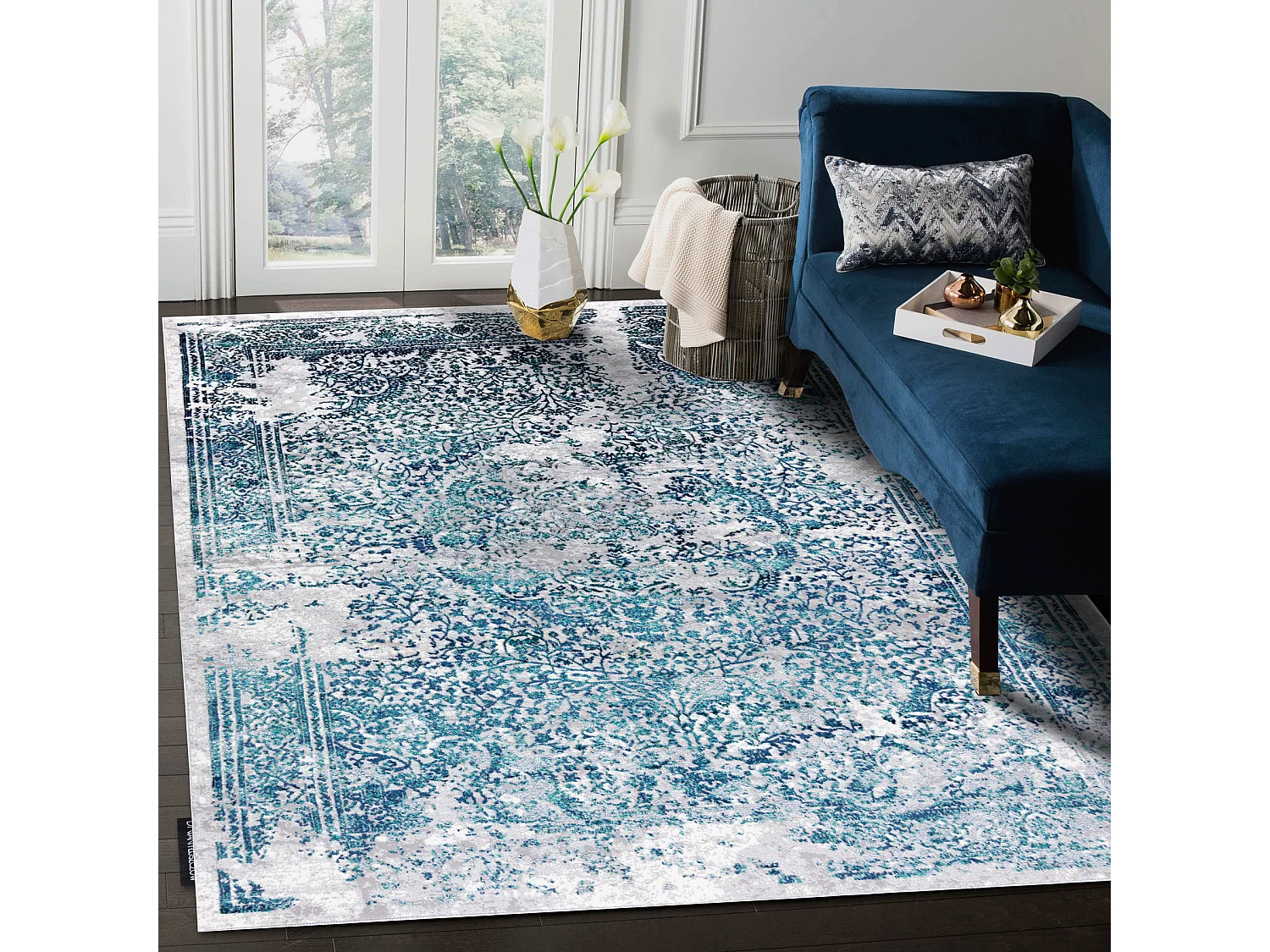 Tapis DE LUXE moderne 2082 Ornement vintage - Structural crème / gris 180x270 cm