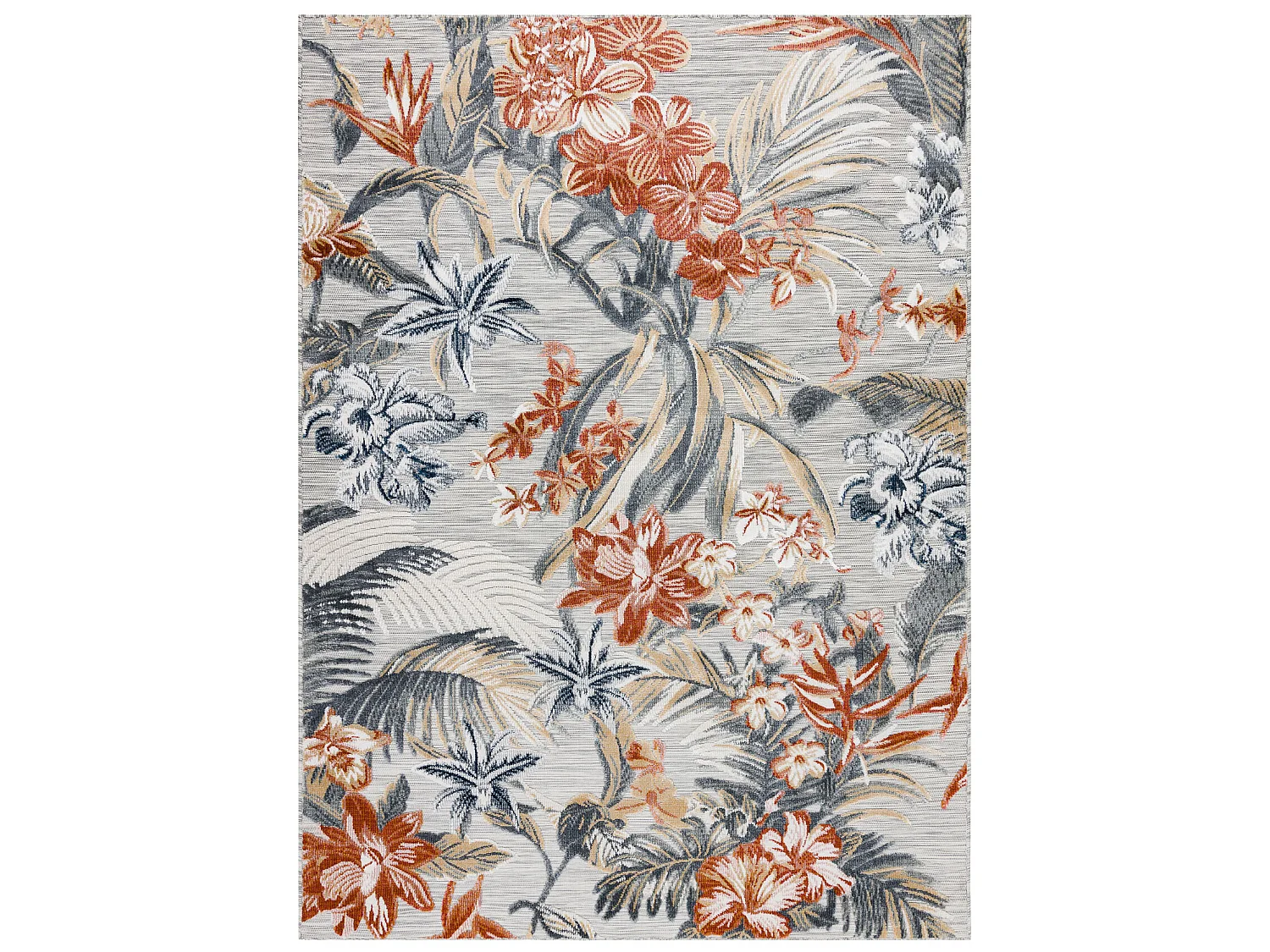 Tapis Structurel BOTANIC 65262 fleurs, tissé à plat sur balcon, terr 117x170 cm