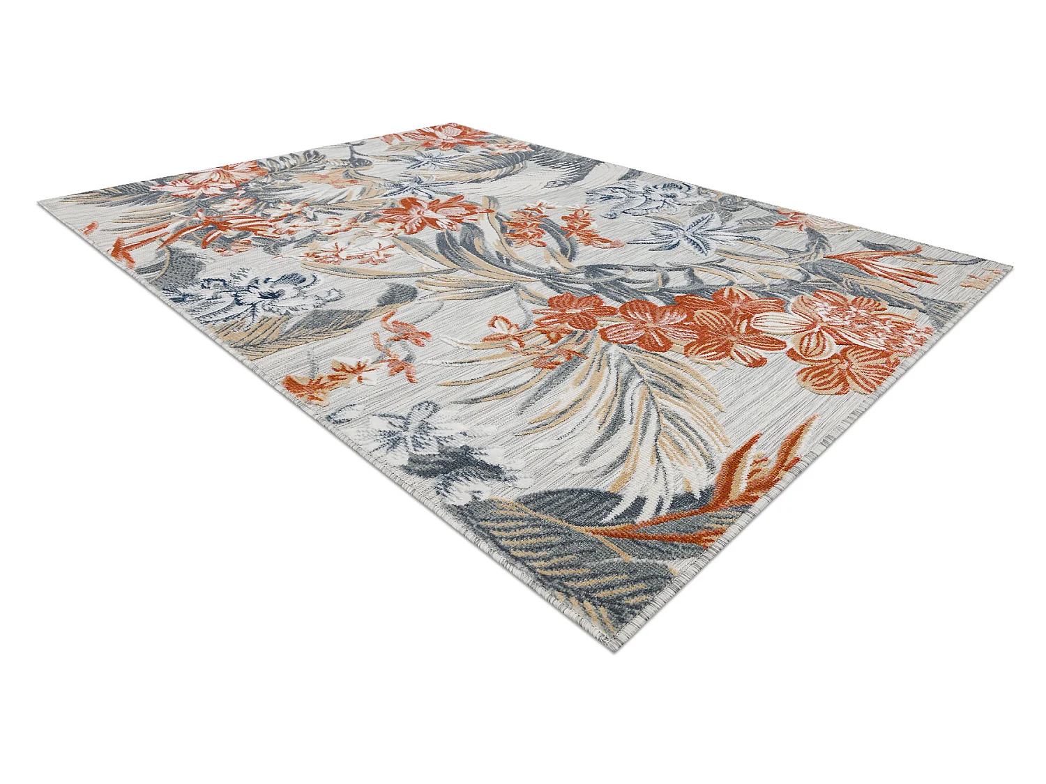 Tapis Structurel BOTANIC 65262 fleurs, tissé à plat sur balcon, terr 117x170 cm