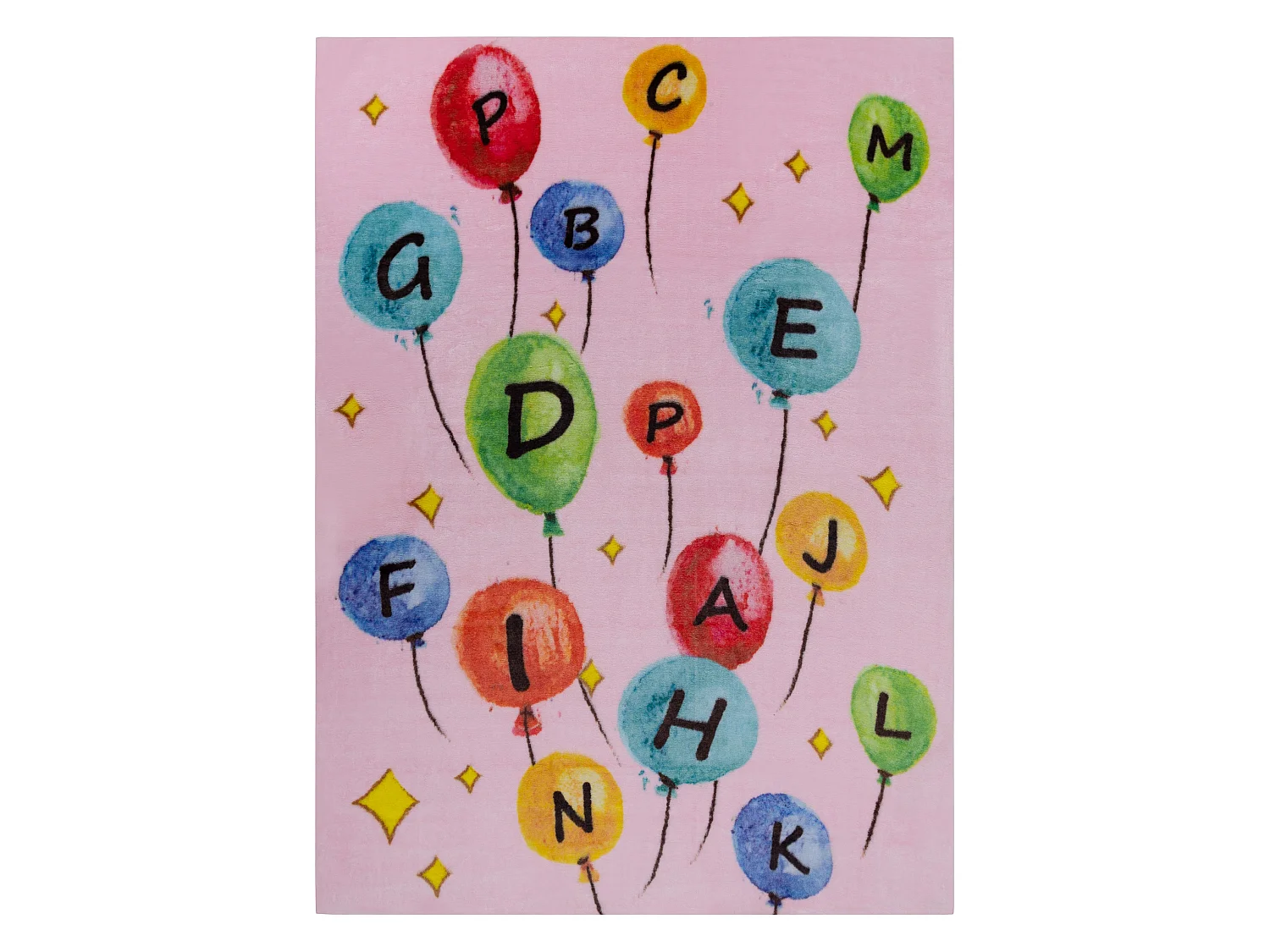 Tapijt PLAY Ballonnen brieven alfabet G3548-3 rozekleuring anti slip  160x215 cm
