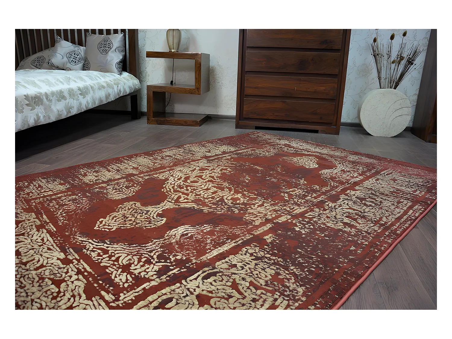 Tapis DROP JASMINE 456 Rouillé/Beige foncé 133x190 cm