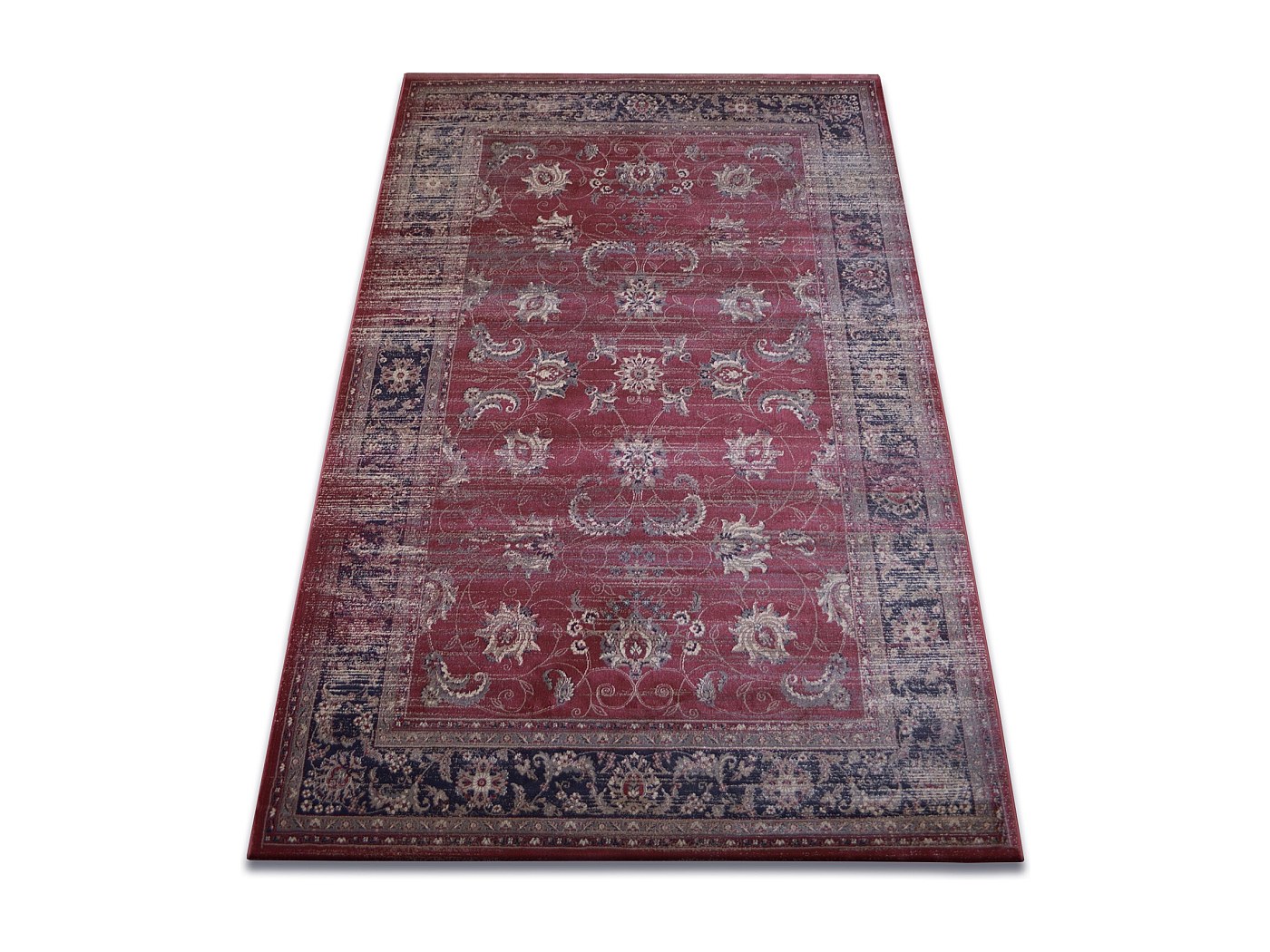 Tapis JASMIN DROP Motif Traditionnel Terracotta Et Beige – Doux Et épais – 20% Drop Stitch