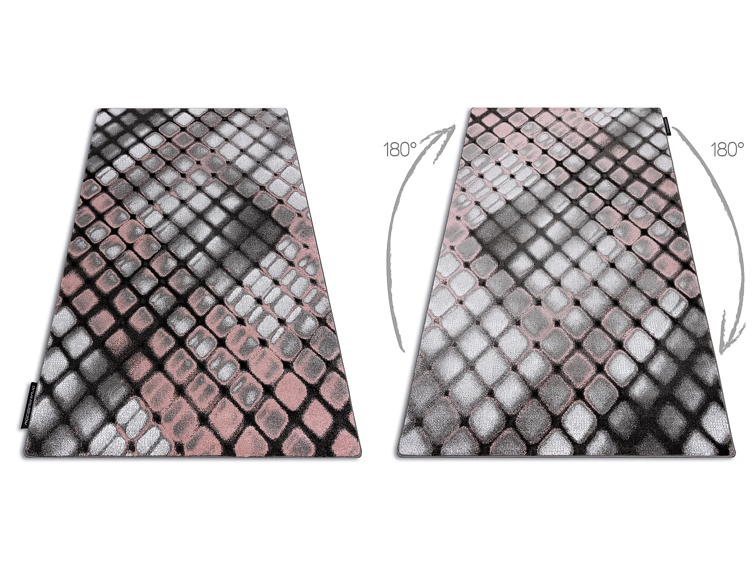 Tapijt INTERO REFLEX 3D Geruite , rozekleuring  280x370 cm