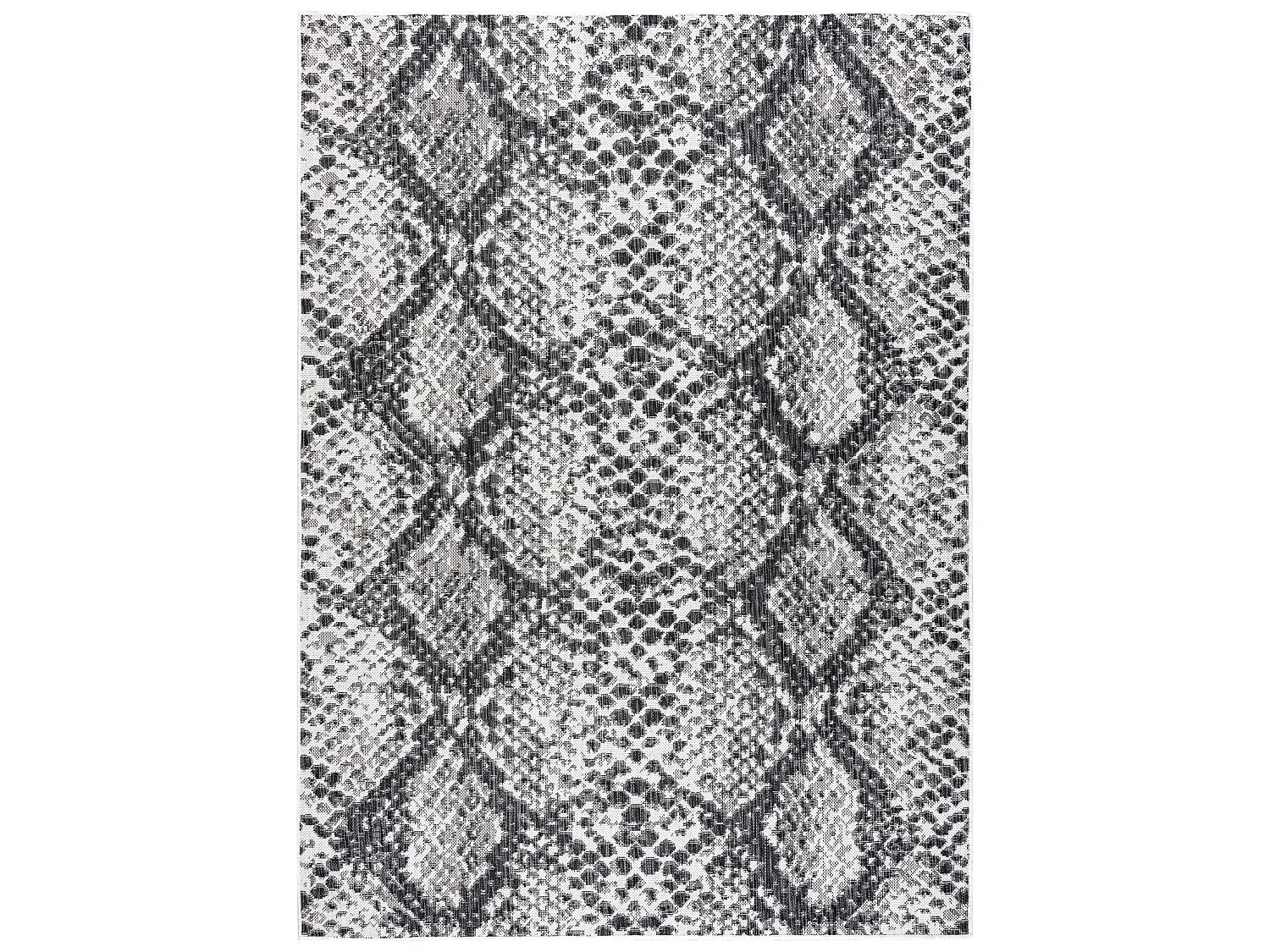 Tapis SIZAL SION Peau de serpent 22162 tissé à plat ecru / noir 160x220 cm