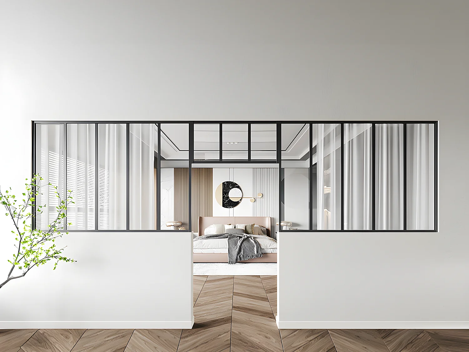 Lot de 2 verrières atelier avec imposte en aluminium thermolaqué - 2 x L150 x H105 + L83 x H40 cm - Noir - BAYVIEW