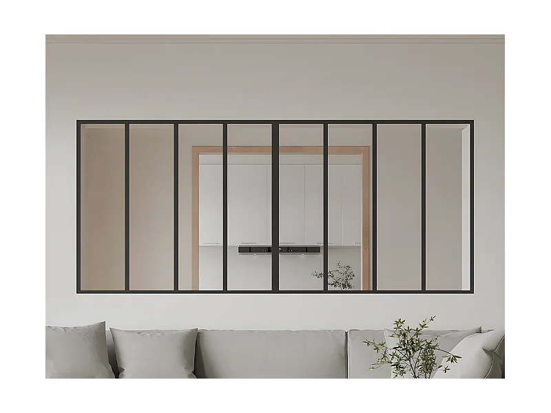 Divisória de atelier alumínio termolacado C240 x A105 cm preto - BAYVIEW