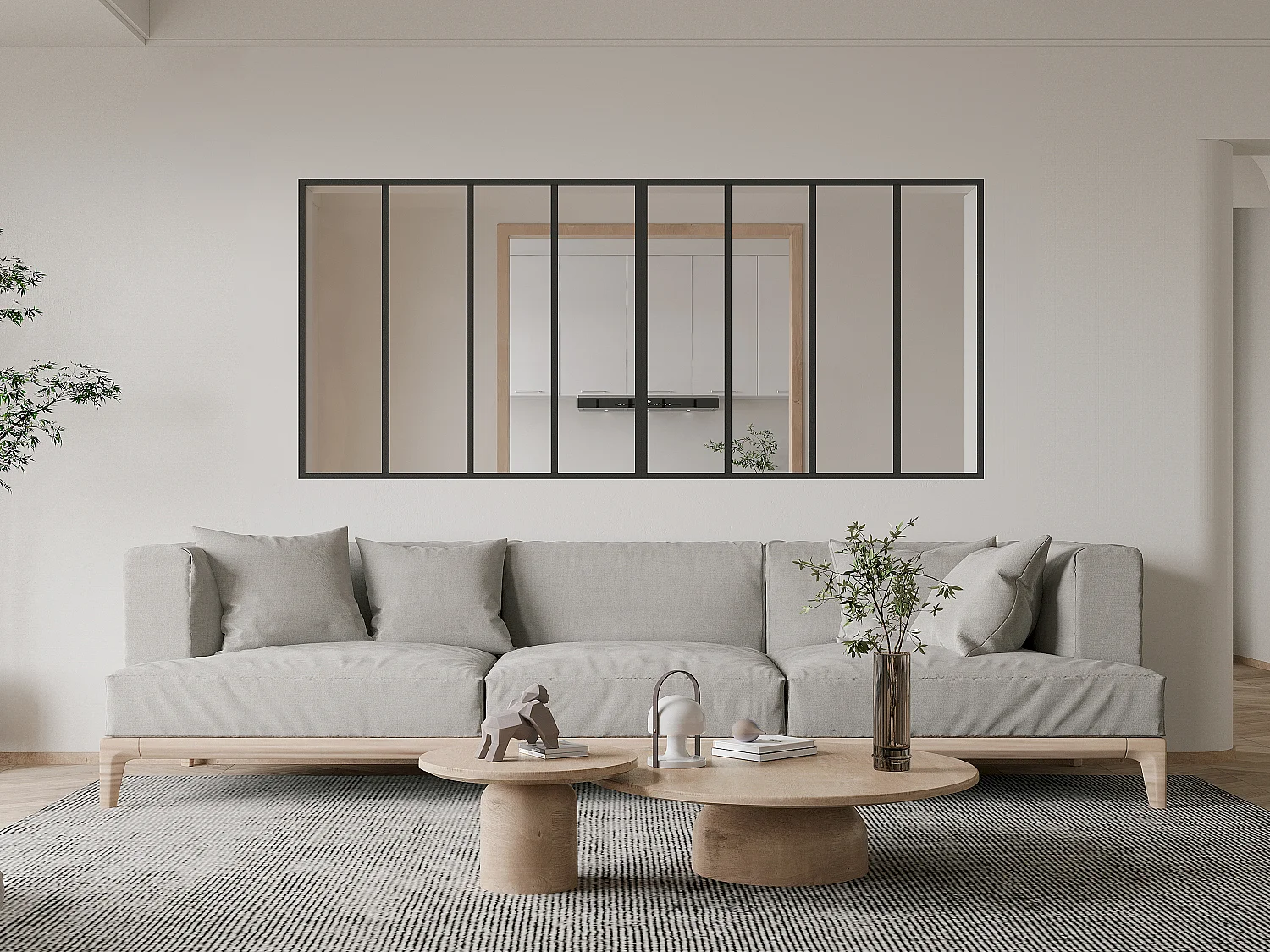 Verkstedsvindu i pulverlakkert aluminium - L240 x H105 cm - Svart - BAYVIEW