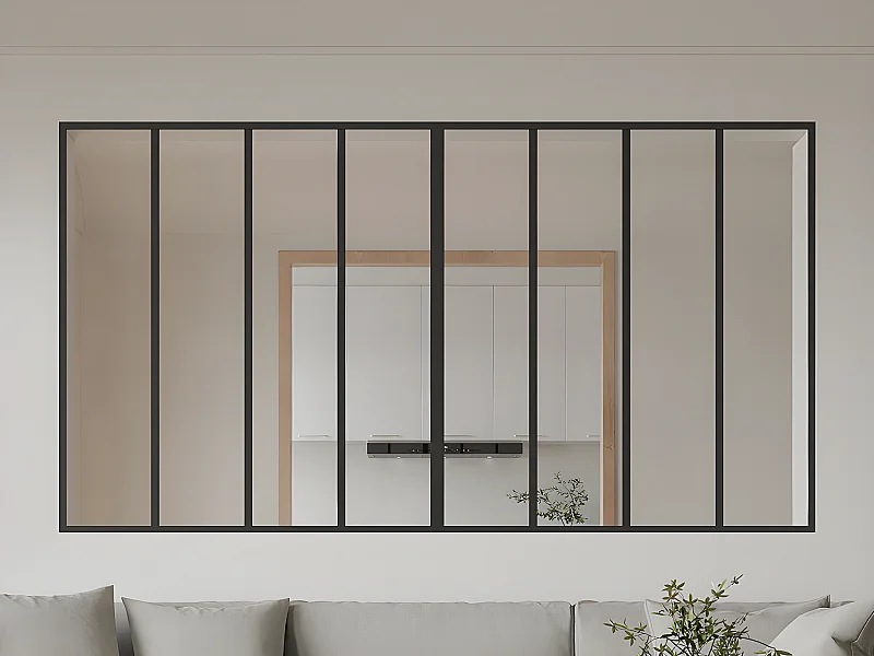 Atelier-Glaswand - 240 x 130 cm - thermolackiertes Aluminium - Schwarz - BAYVIEW