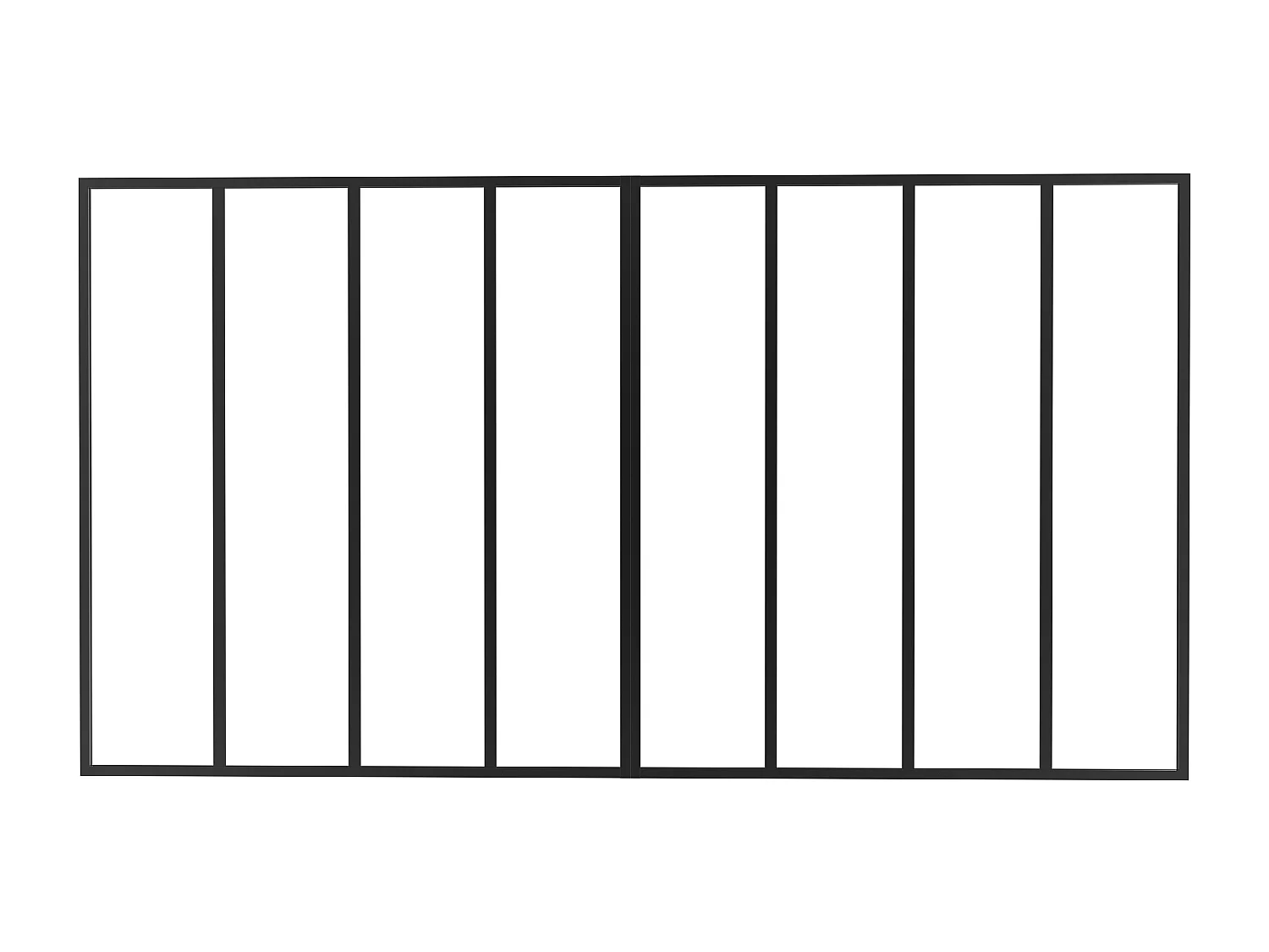 Divisória de atelier alumínio termolacado C240 x A130 cm preto - BAYVIEW