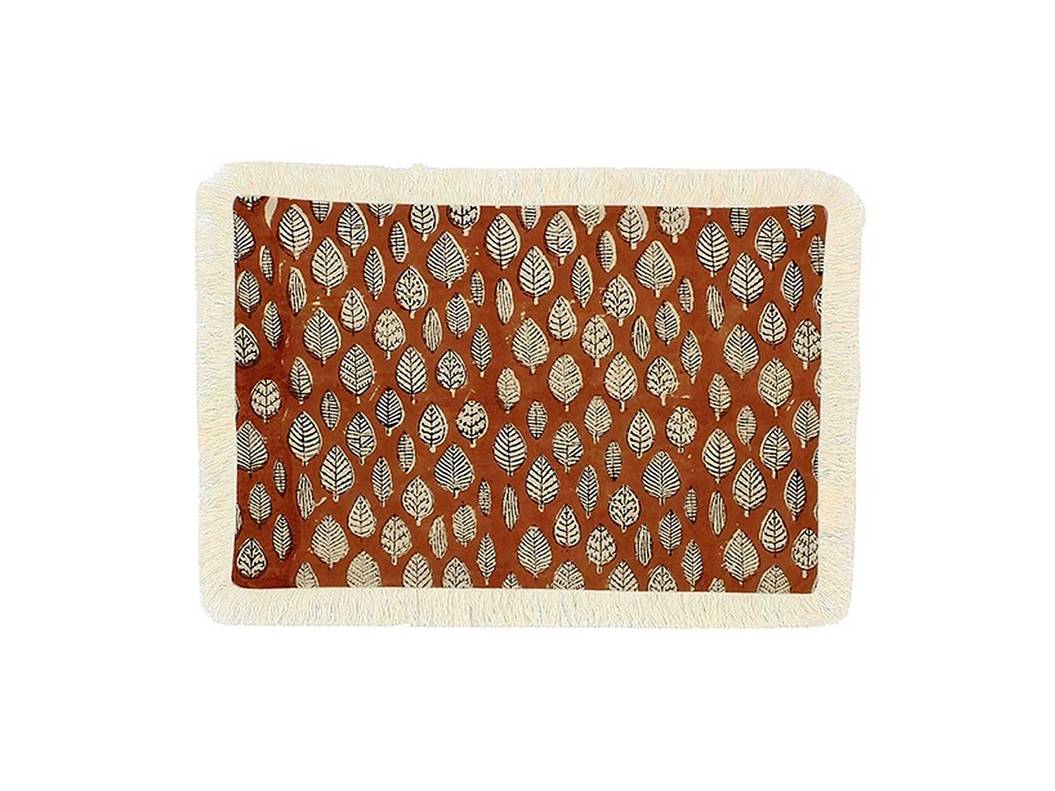 Now's Home - Lot 4 Sets De Table En Coton Terracotta  Avec Franges 43x28cm Malaga