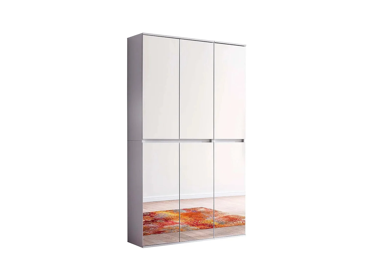 Armoire de rangement 6 portes avec miroir Cartel 111cm