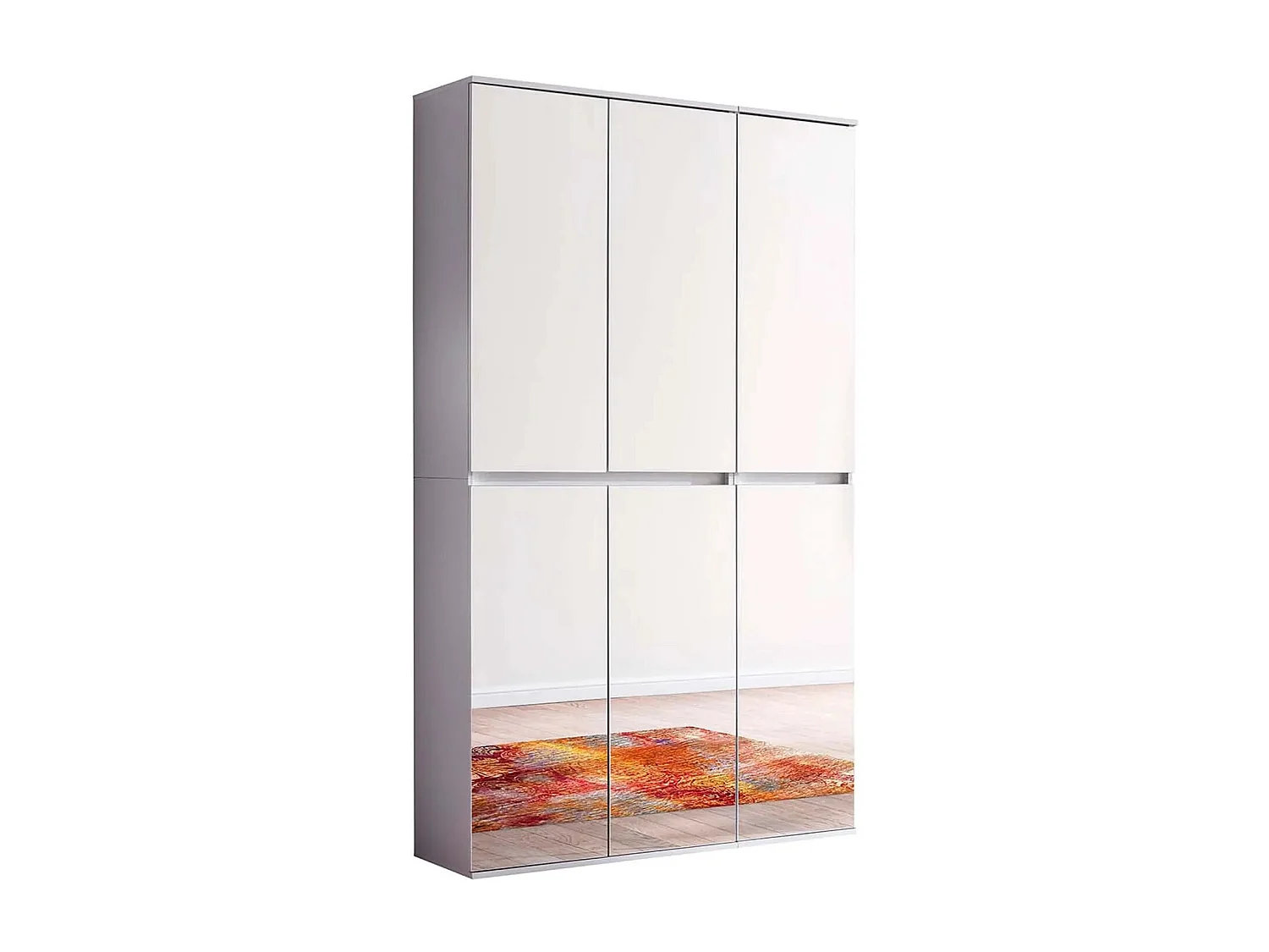 Armoire de rangement 6 portes avec miroir Cartel 111cm