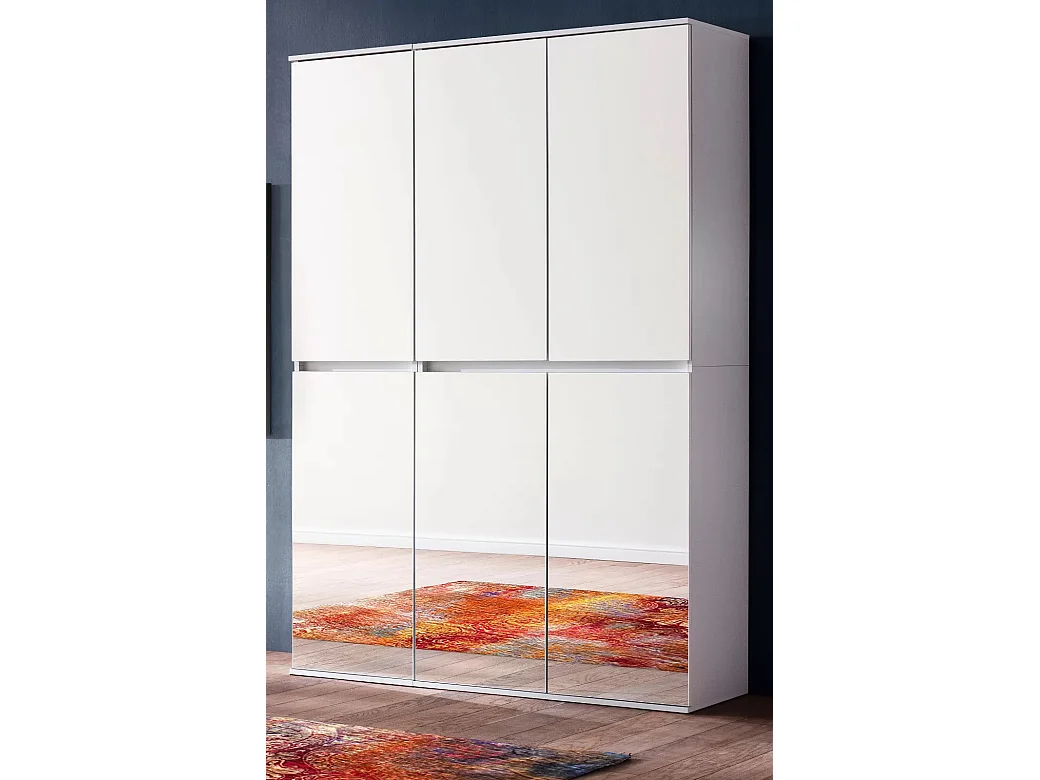 Armoire de rangement 6 portes avec miroir Cartel 111cm