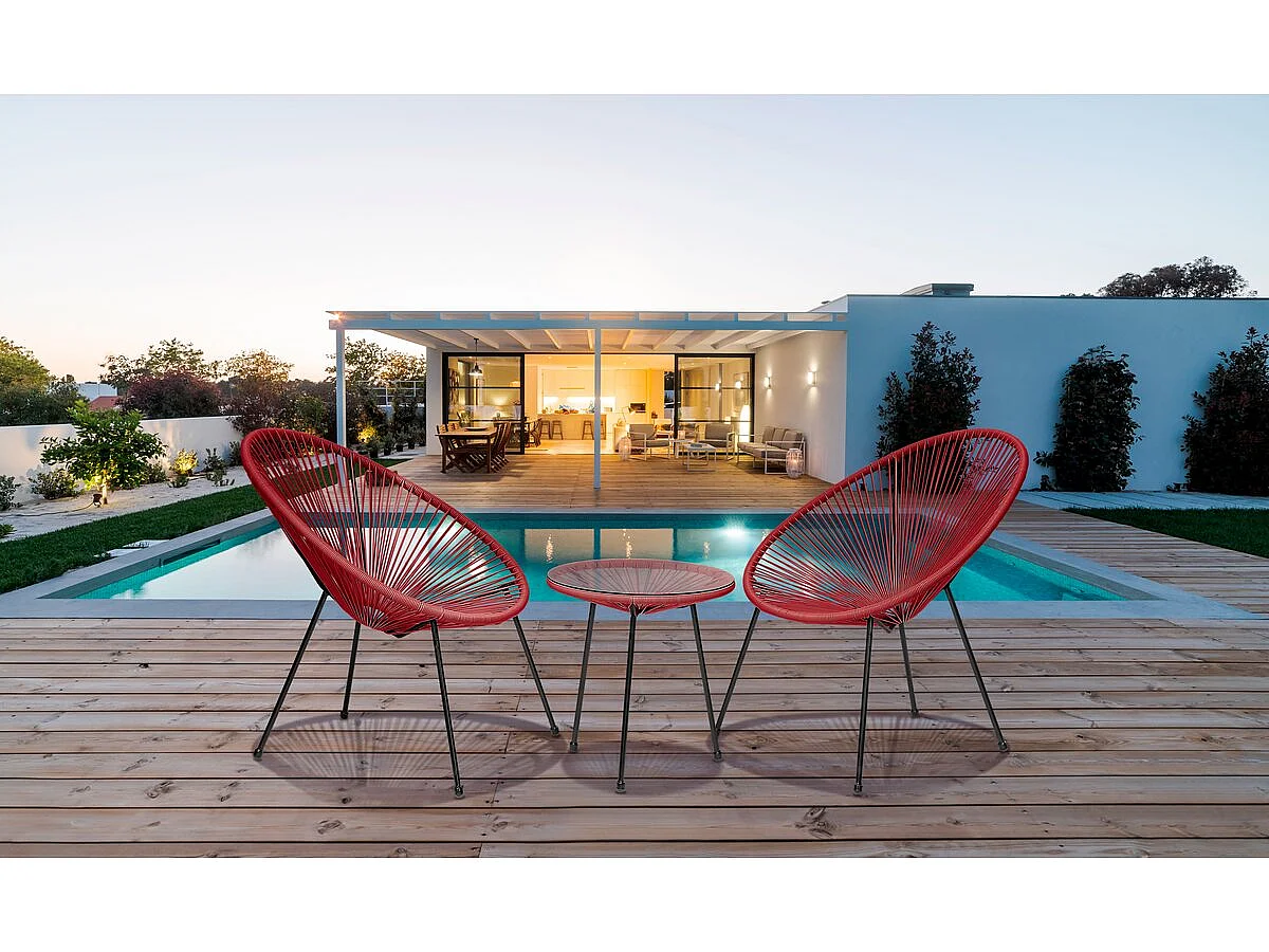 Conjunto de jardín Acapulco "Liana" - 2 plazas - Rojo -