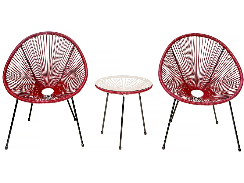 Conjunto de jardín Acapulco "Liana" - 2 plazas - Rojo -