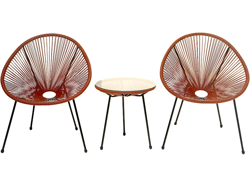 Tuinset "Liana" - 2 plaatsen - Fascinerend rood