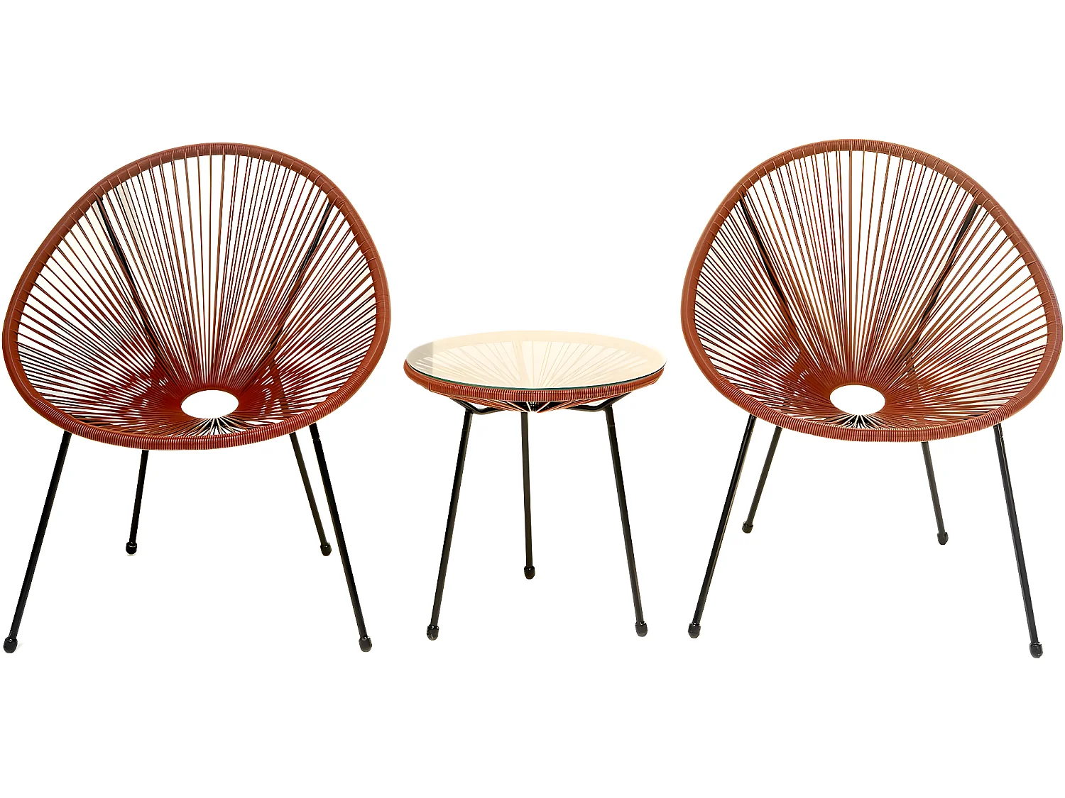 Ensemble de jardin acapulco  "Liana" - 2 places - Rouge