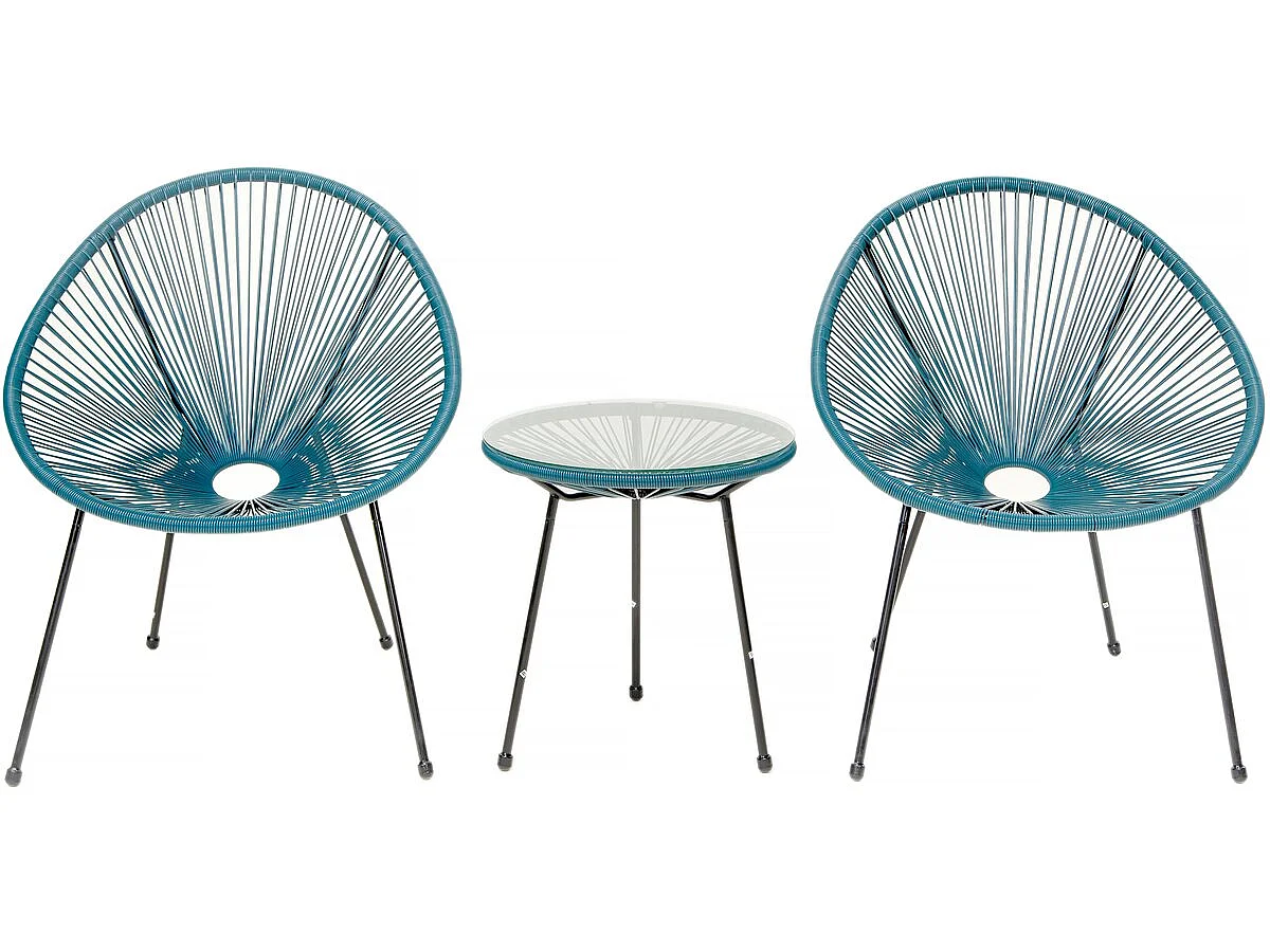 Ensemble de jardin acapulco  "Liana" - 2 places - Bleu foncé