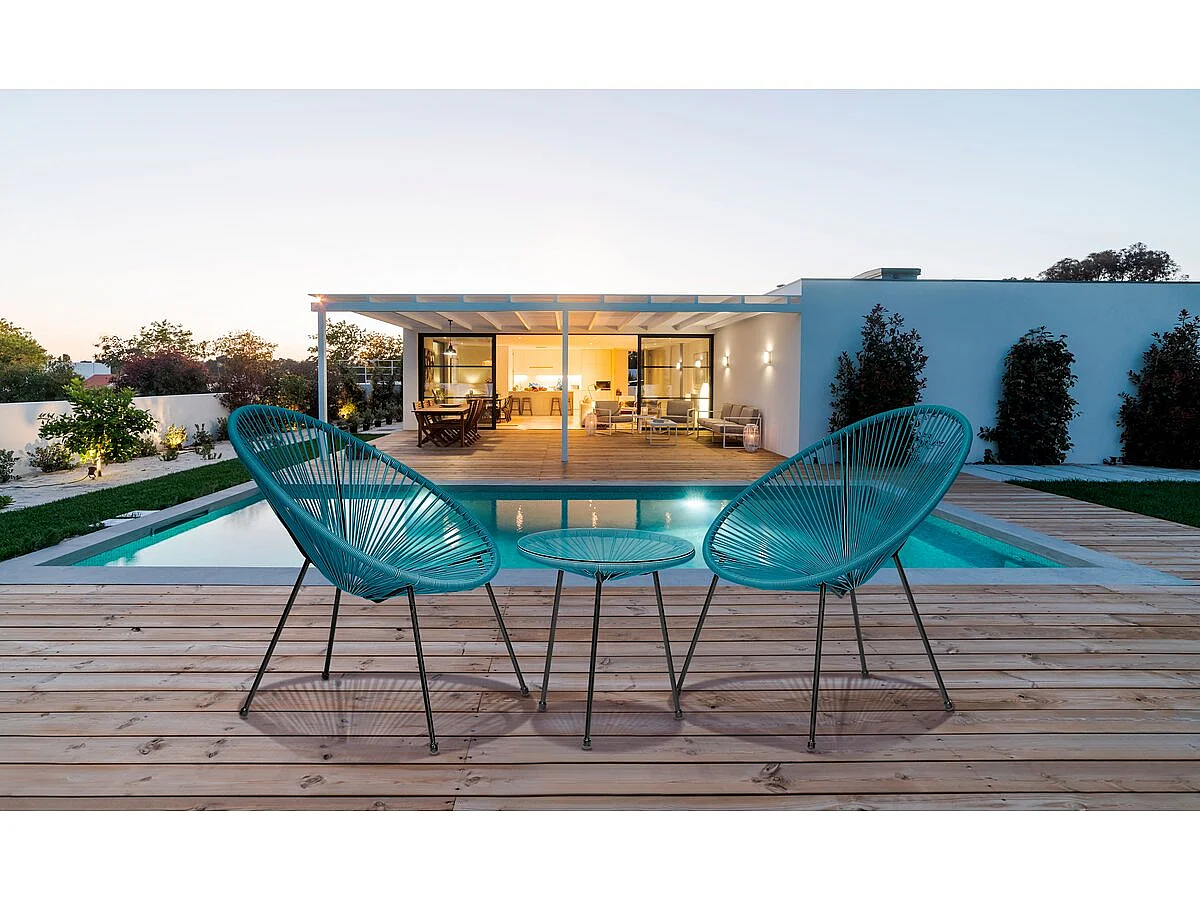 Ensemble de jardin acapulco  "Liana" - 2 places - Bleu foncé