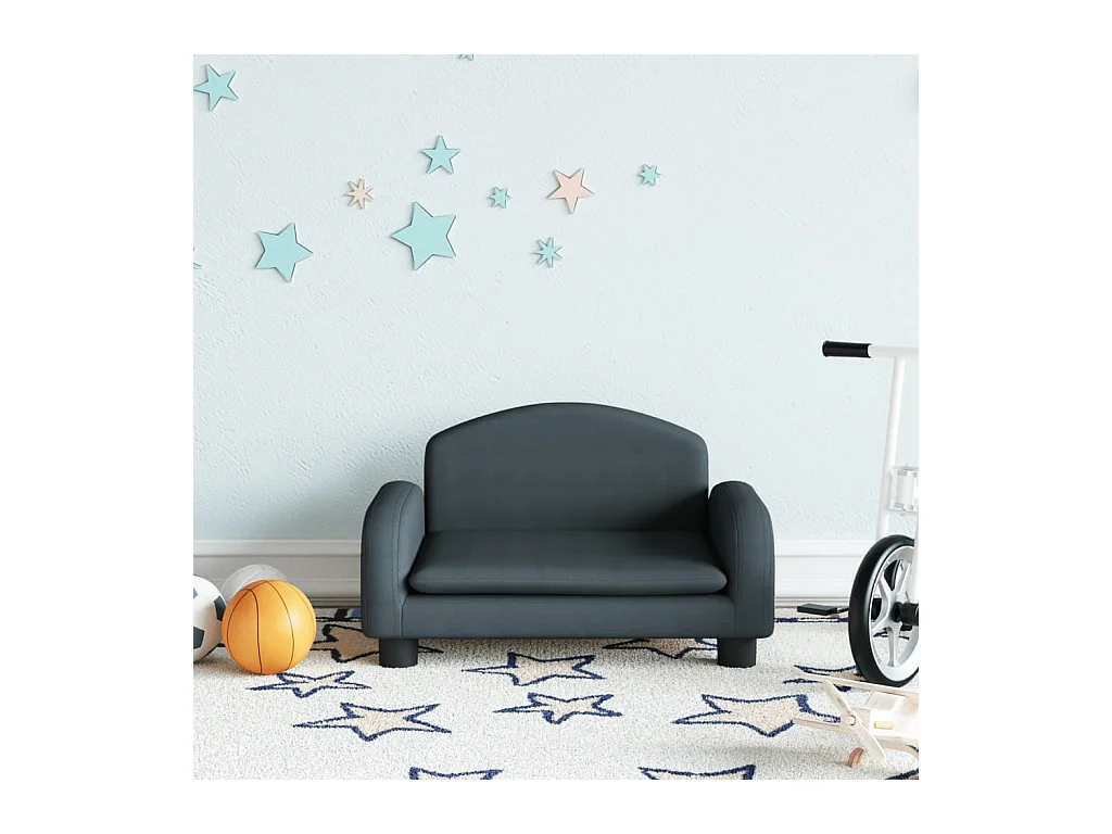Canapé pour enfants gris foncé 50x40x30 cm tissu OID3412